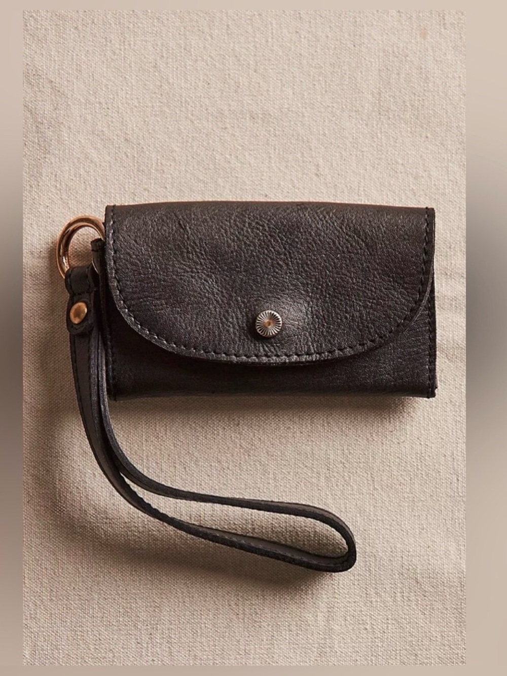 NWT Free People Leather Wristlet ~ Black